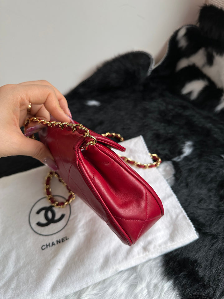 Chanel Vintage Quilted Leather Chain Bag ❤️｜Mini Boston Shape・CC Embossed Logo・Classic Chain Strap