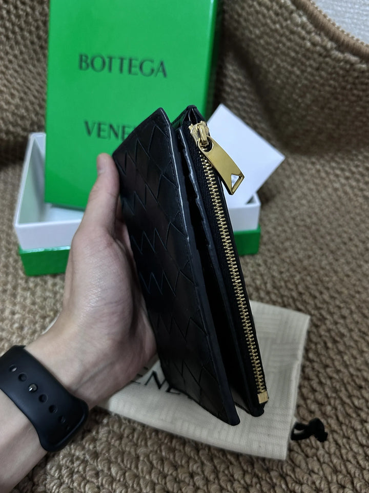 BOTTEGA VENETA Intrecciato Leather Wallet｜Timeless Black Elegance × Full Set Luxury 🖤✨