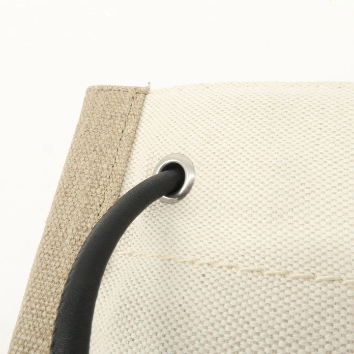 SAINT LAURENT Leather Canvas 2Way Bag Back Pack Natural 710272 Used