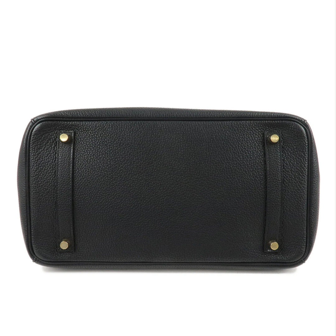 Hermes Togo Birkin 35 H Stamped Hand Bag Black Gold HDW Used