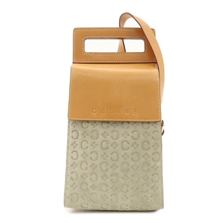 CELINE Macadam Suede Leather 2Way Shoulder Bag Hand Bag MC00/1 Used