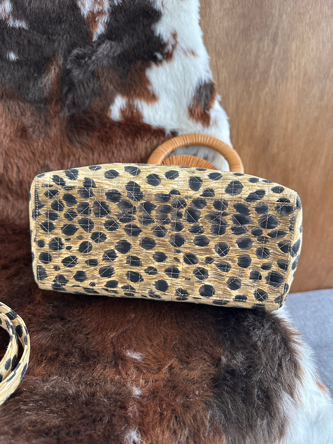 Dior Lady Dior Leopard Print Bag 🐆｜Rare Leopard Print × Woven Cane Handles × Convertible Crossbody Style