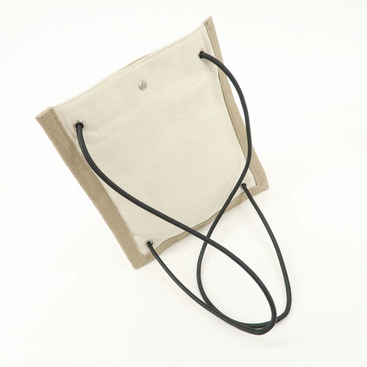 SAINT LAURENT Leather Canvas 2Way Bag Back Pack Natural 710272 Used