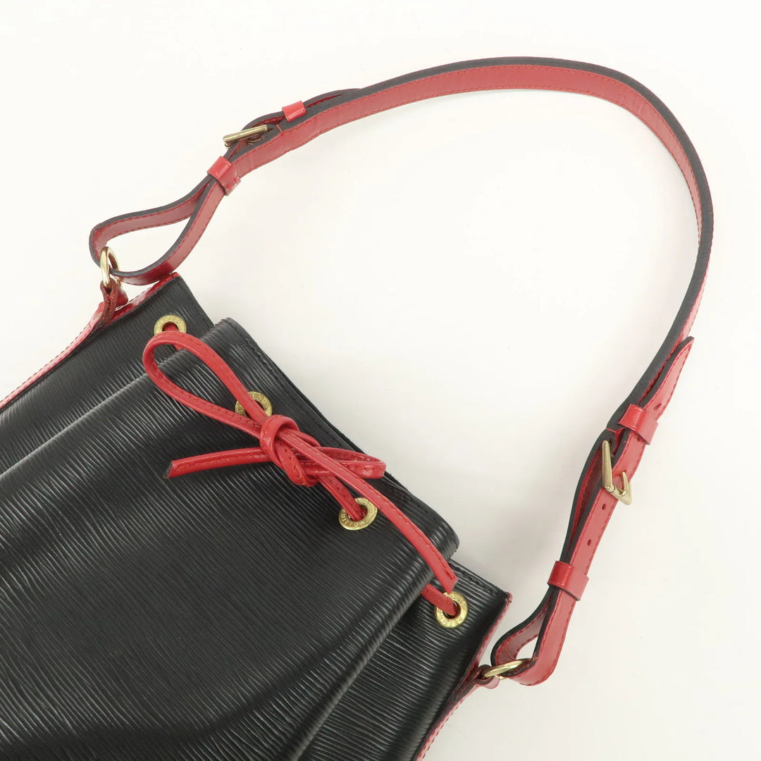 Louis Vuitton Epi Noe Shoulder Bag Noir Castilian Red M44017
