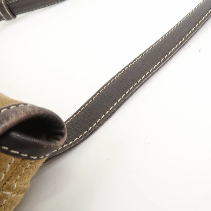 LOEWE Anagram Suede Leather Shoulder Bag Crossbody Bag Brown