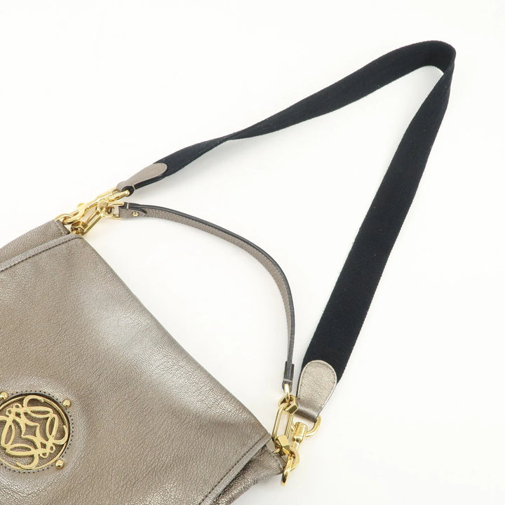 LOEWE Anagram Maia Logo Leather 2Way Bag Shoulder Bag Hand Bag Gold