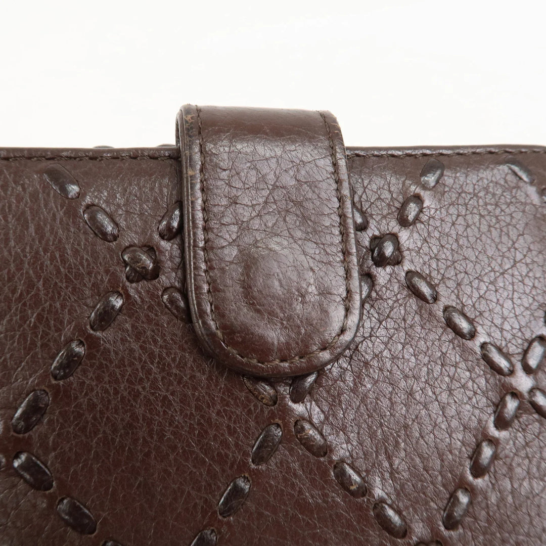 CHANEL COCO Mark Wild Stitch Caviarskin Compact Tri-fold Wallet