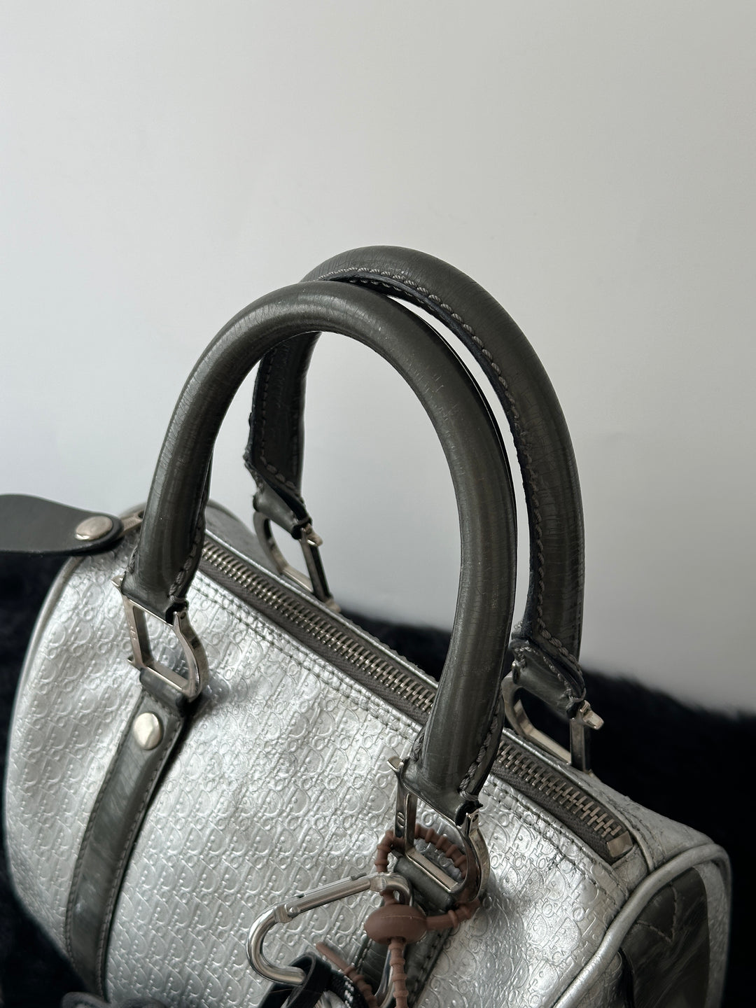 Dior Mini Boston Bag 🩶✨｜Nano Size・Silver Monogram・Rare Color