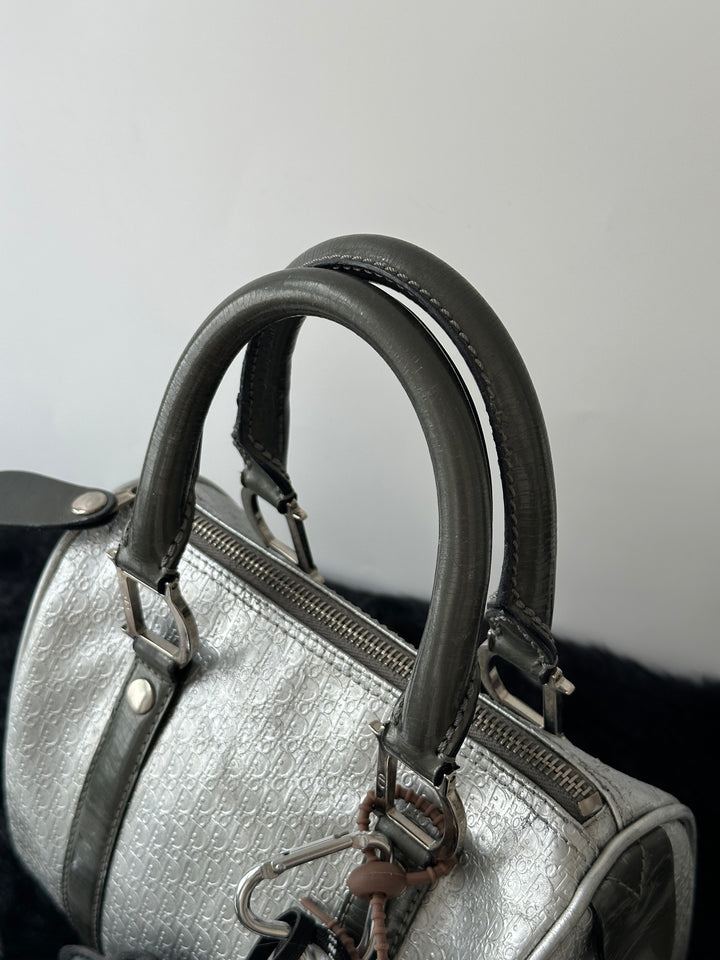 Dior Mini Boston Bag 🩶✨｜Nano Size・Silver Monogram・Rare Color