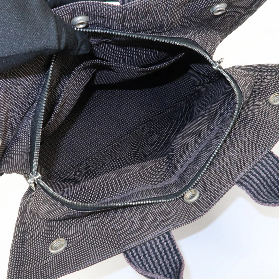 Hermes Herline PM Nylon Canvas Tote Bag Hand Bag Black
