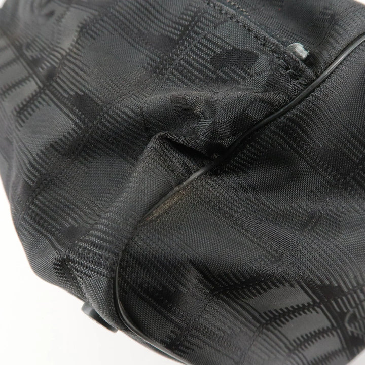 CHANEL New Travel Line Nylon Jacquard Leather Vanity Bag A15829 Used