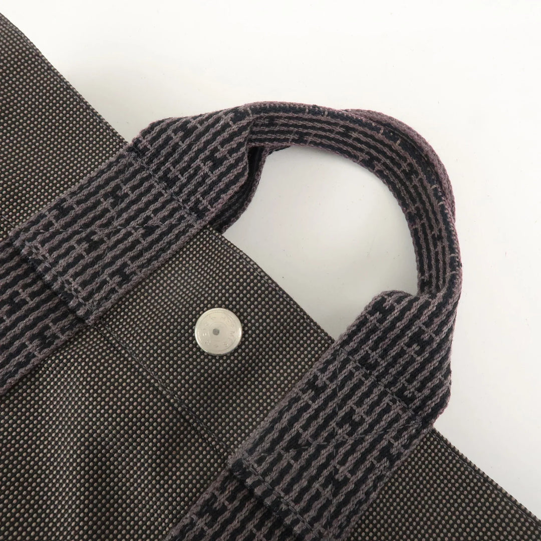 Hermes Herline PM Nylon Canvas Tote Bag Hand Bag Black