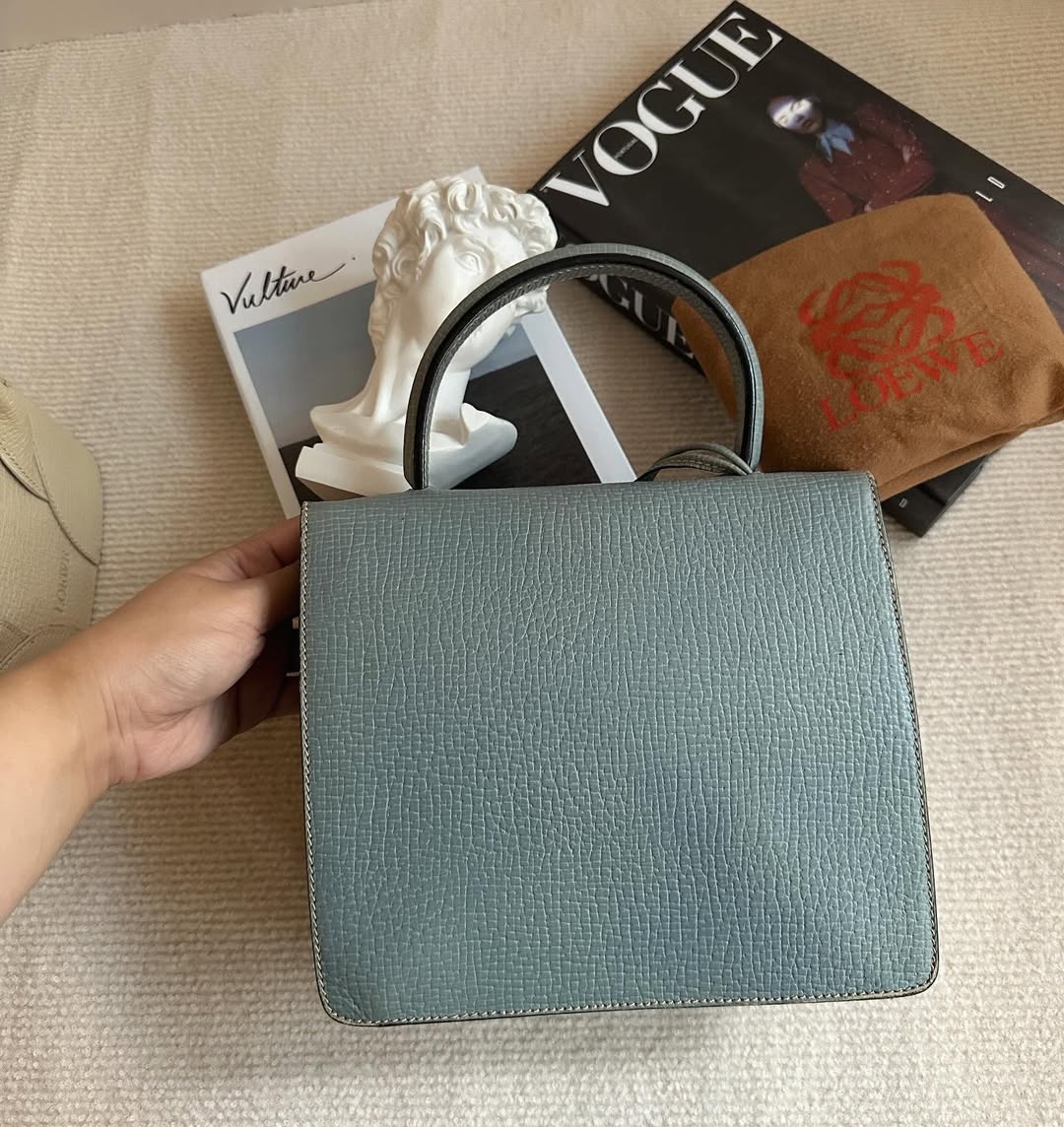 LOEWE Mist Blue Leaf Tote Bag｜Mini Size with Elegant Silhouette 🤍✨ Timeless Vintage Charm