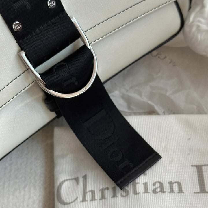 DIOR Punk Shoulder Bag with Rhinestone Buckle（Black & White）｜Y2K Glam × Collectible Icon 🖤✨