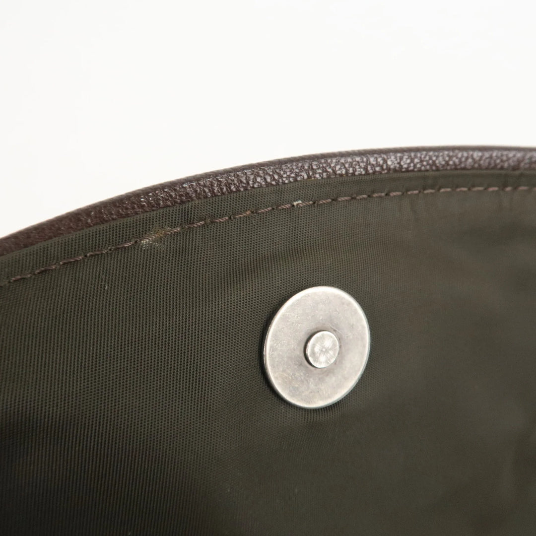 Christian Dior Trotter Canvas Leather Shoulder Bag Brown Used