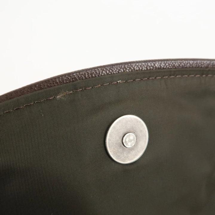 Christian Dior Trotter Canvas Leather Shoulder Bag Brown Used