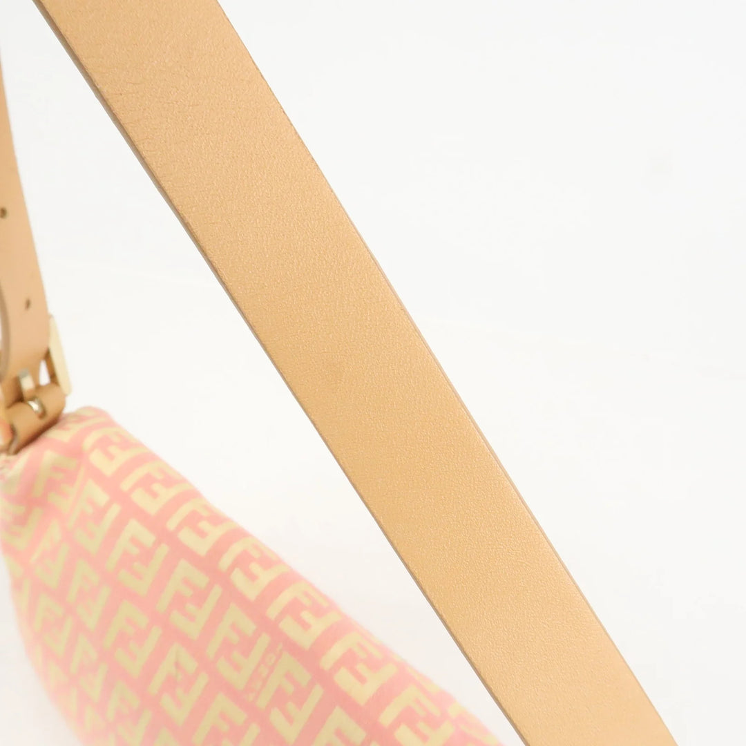 FENDI Mamma Baguette Zucchino Canva Leather Shoulder Bag 8BR000
