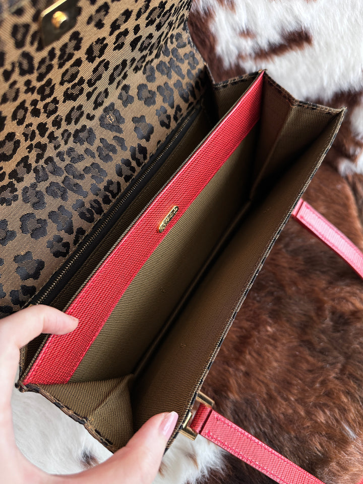 Fendi Leopard Print Hobo Bag 🐆｜Lizard Leather Handle・Gold Hardware・Vintage Chic