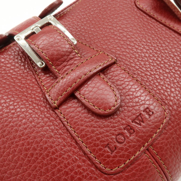 LOEWE Senda Leather Shoulder Bag Hand Bag Red
