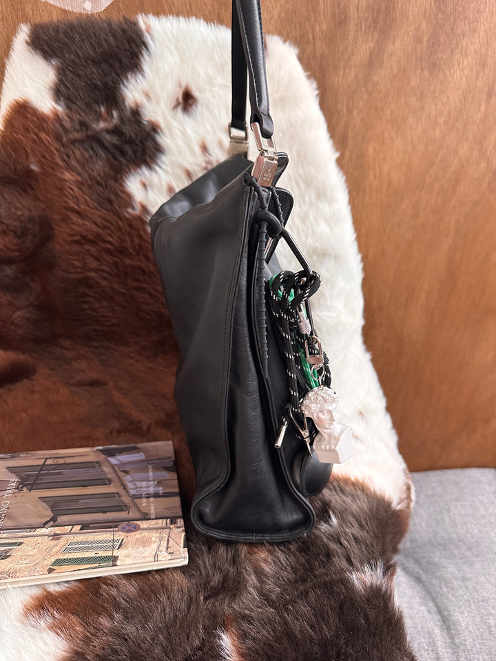 Gucci Jackie Double Flap Leather Hobo Bag 🖤｜Signature Piston Lock・Double Flap Design・Minimalist Classic