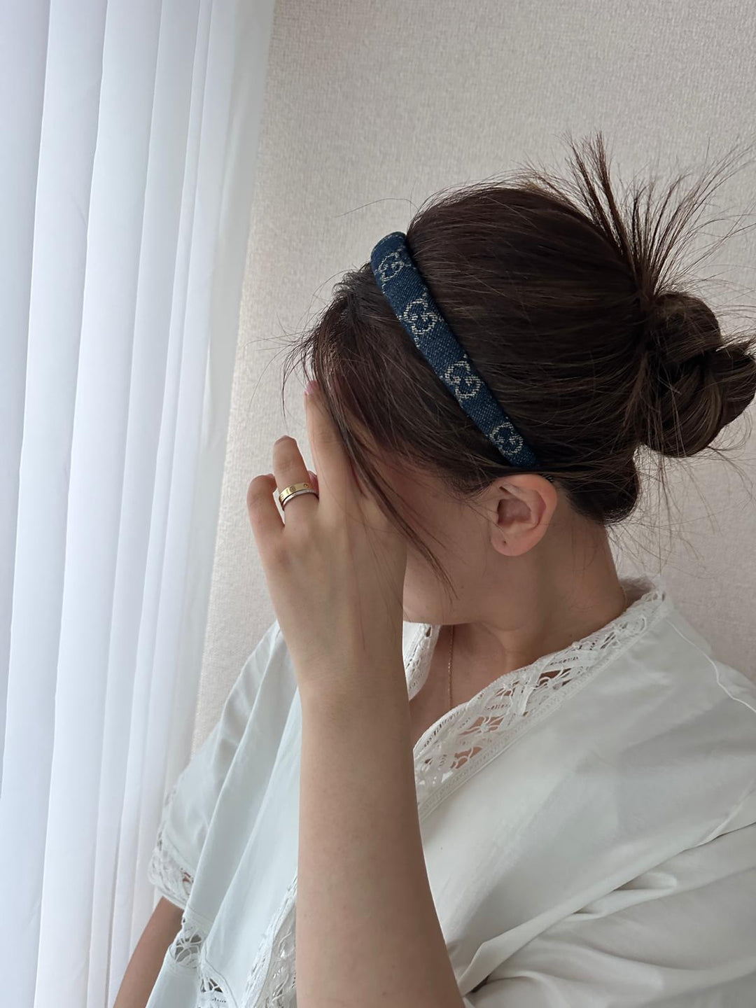 Gucci Denim GG Headband 💙✨ Full Set with Box