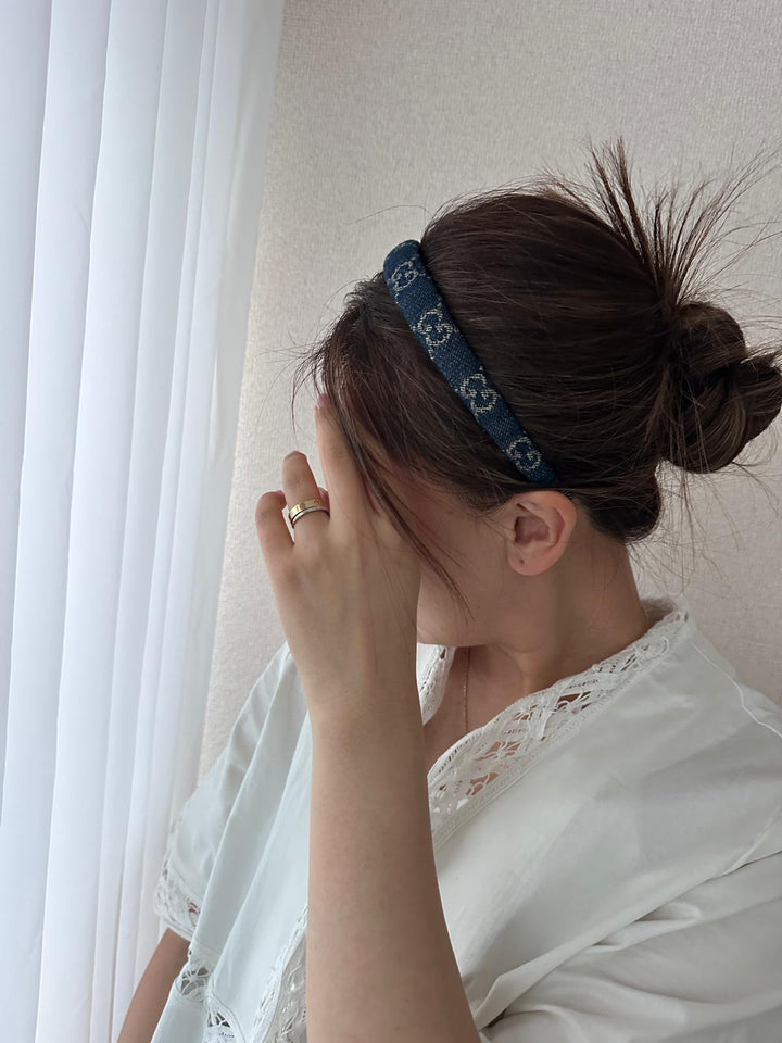 Gucci Denim GG Headband 💙✨ Full Set with Box