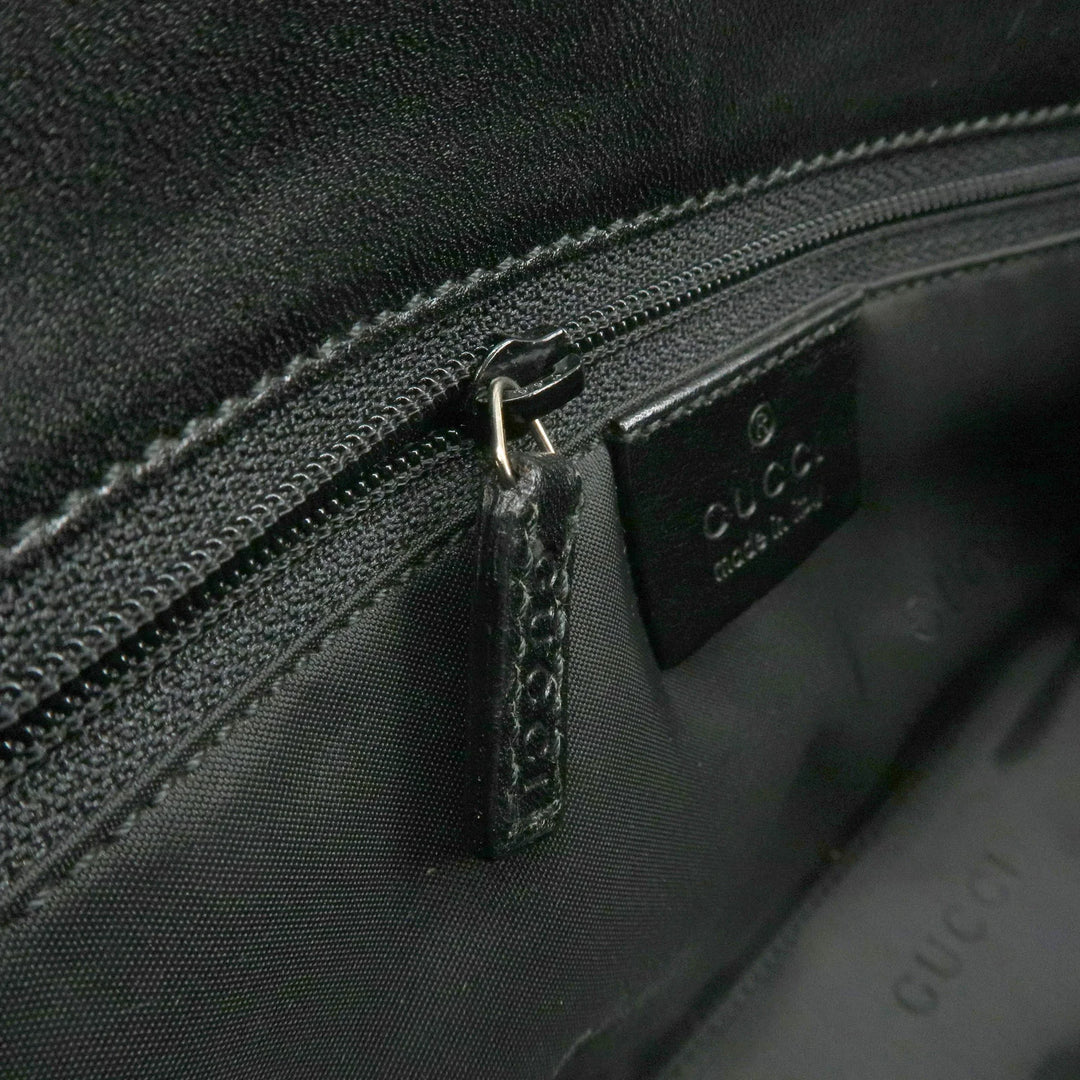 GUCCI Jackie GG Canvas Leather Shoulder Bag Hand Bag Black 002.1068