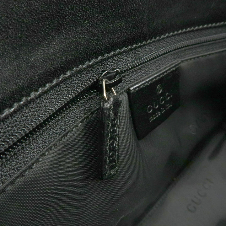 GUCCI Jackie GG Canvas Leather Shoulder Bag Hand Bag Black 002.1068