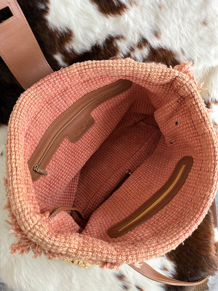 Chanel Straw Tote Bag 🏖️✨｜2.55 Turnlock Detail・Layered Pink Interior・Lightweight Summer Style