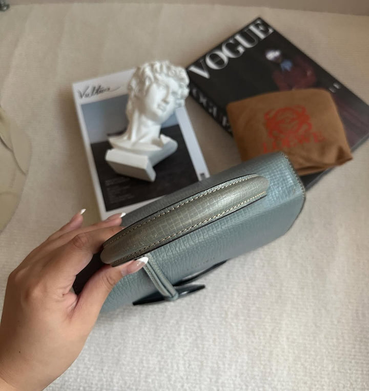 LOEWE Mist Blue Leaf Tote Bag｜Mini Size with Elegant Silhouette 🤍✨ Timeless Vintage Charm