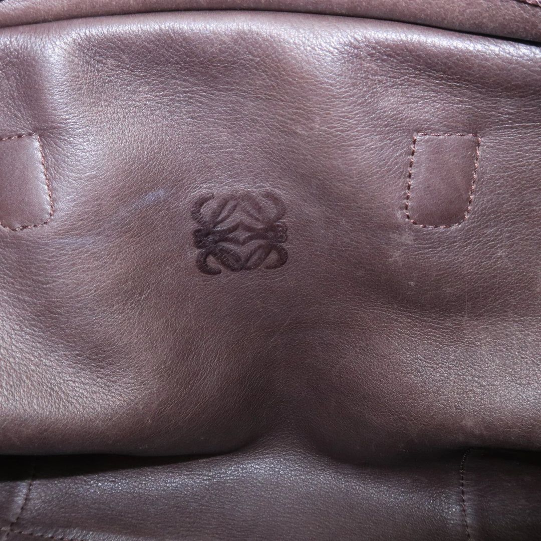 LOEWE Anagram Suede Leather Amazona 28 Hand Bag Brown
