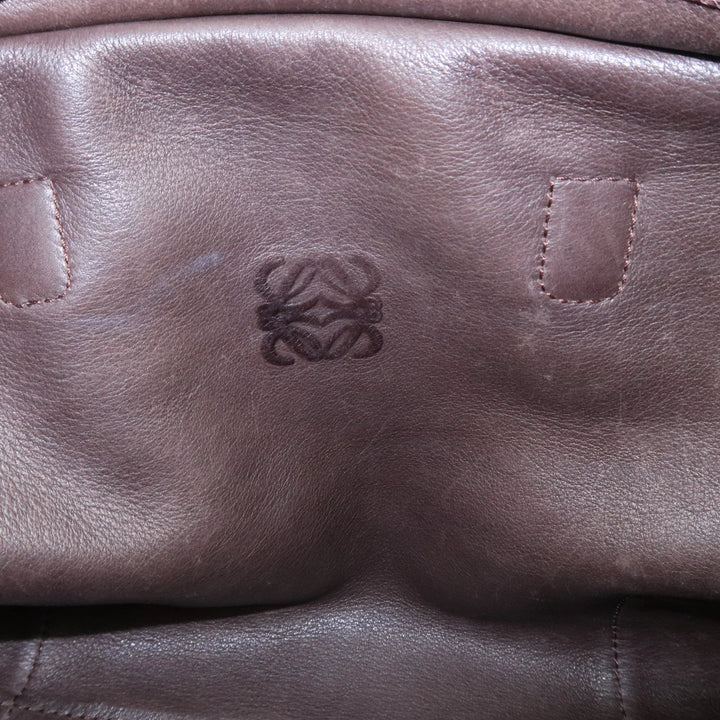 LOEWE Anagram Suede Leather Amazona 28 Hand Bag Brown