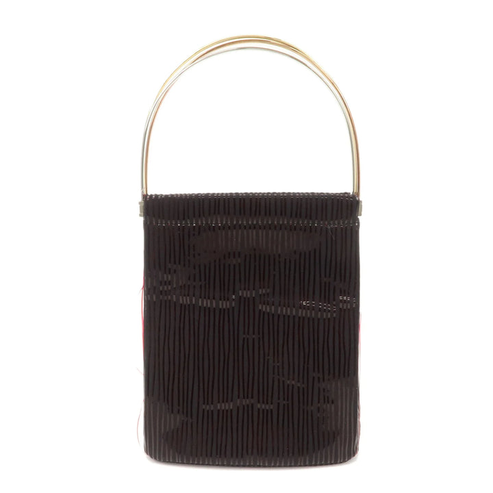 Cartier Canvas PVC Trinity Hand Bag Black Used F/S