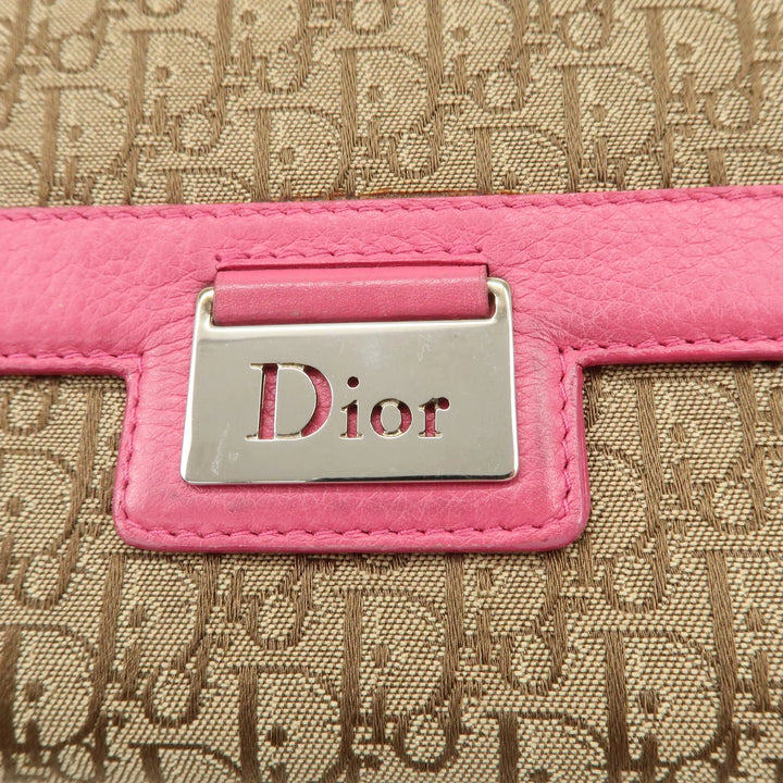 Christian Dior Trotter Street Chic Canvas Leather Long Wallet Pink