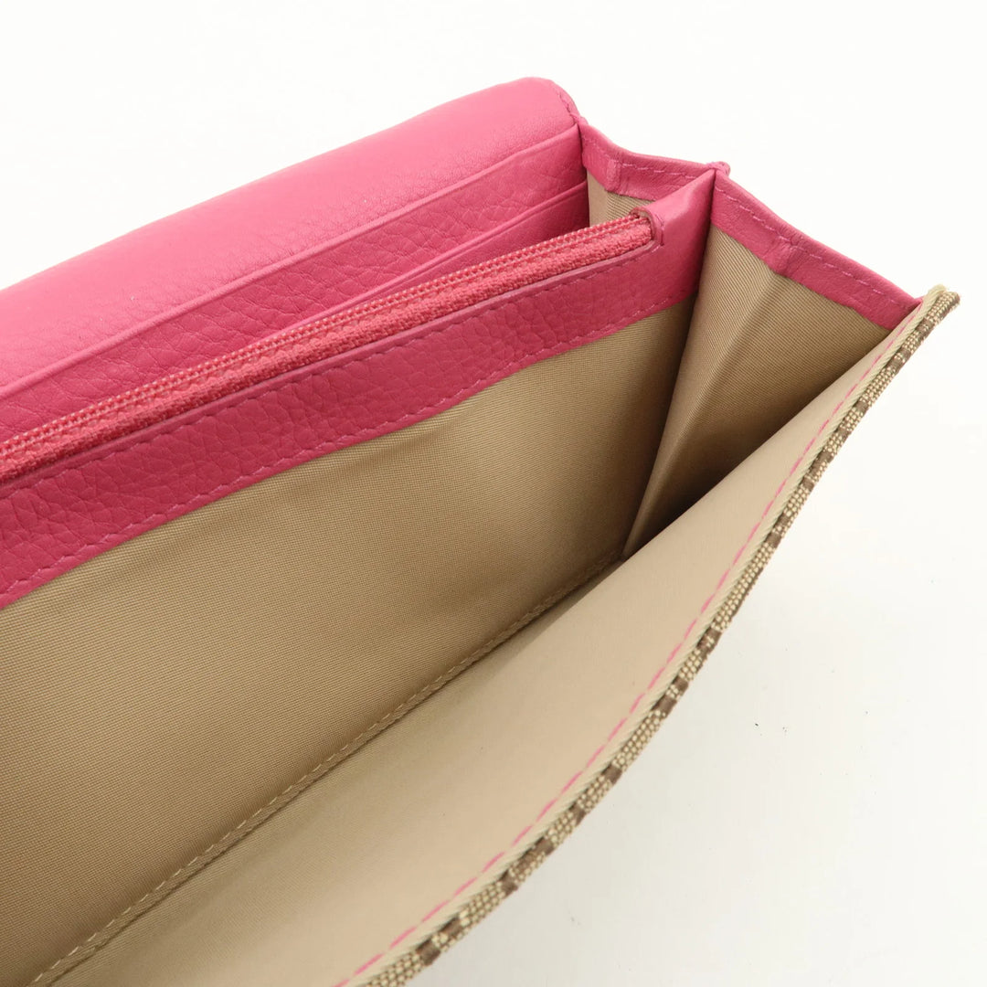 Christian Dior Trotter Street Chic Canvas Leather Long Wallet Pink