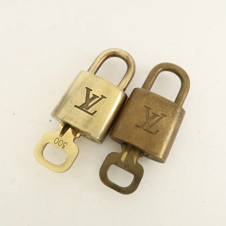 Louis Vuitton Set of 10 Lock & Key Cadena Key Lock Metal Gold Used
