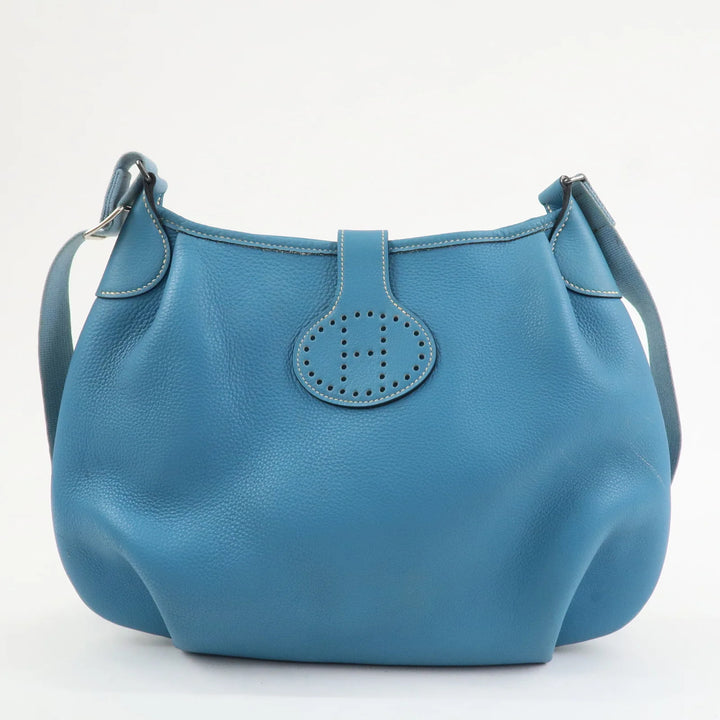 Hermes Leather Rodeo Du Shoulder Bag H Logo Light Blue