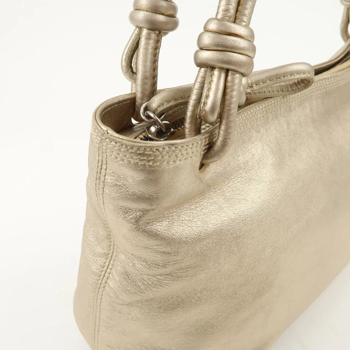 LOEWE Anagram Nappa Leather Hand Bag Shoulder Bag Champagne Gold