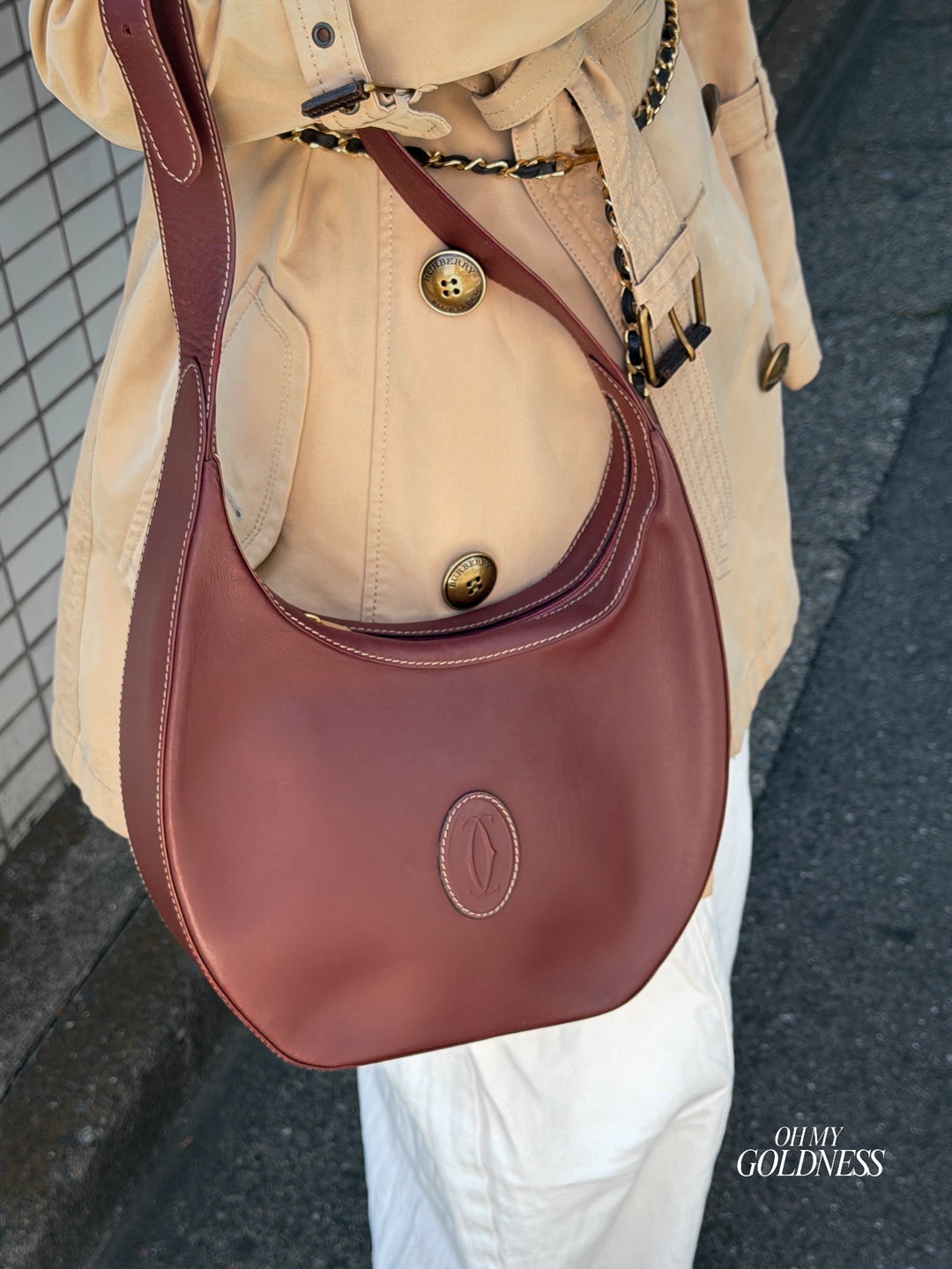 Cartier Must Line Hobo Shoulder Bag ❤️｜Iconic Must Line × Elegant Bordeaux Leather × Timeless Parisian Style