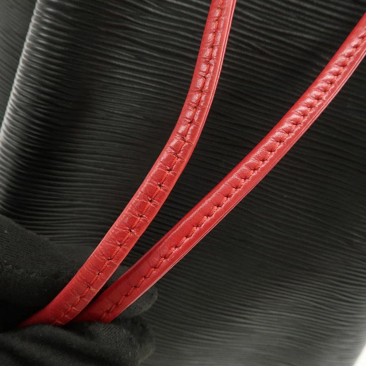 Louis Vuitton Epi Noe Shoulder Bag Noir Castilian Red M44017