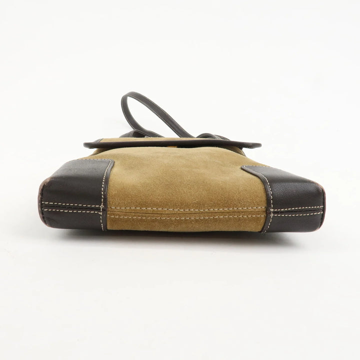 LOEWE Anagram Suede Leather Shoulder Bag Crossbody Bag Brown