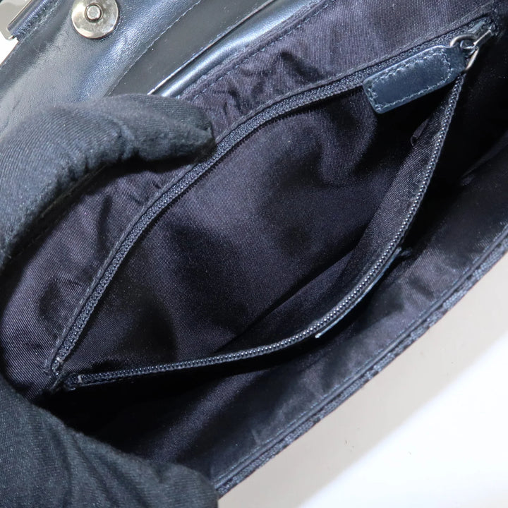 Christian Dior Trotter Street Chic Canvas Leather Shoulder Bag