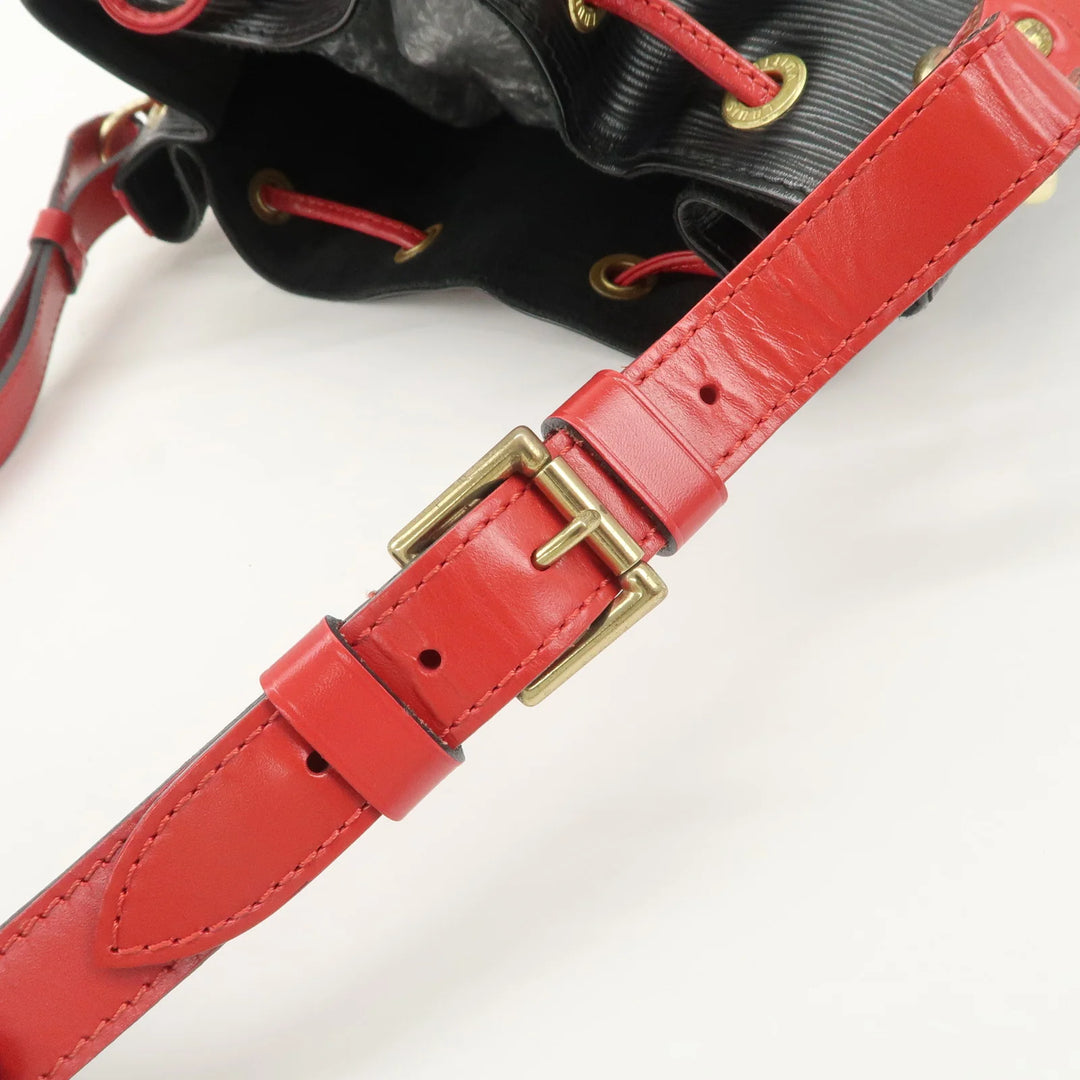 Louis Vuitton Epi Noe Shoulder Bag Noir Castilian Red M44017