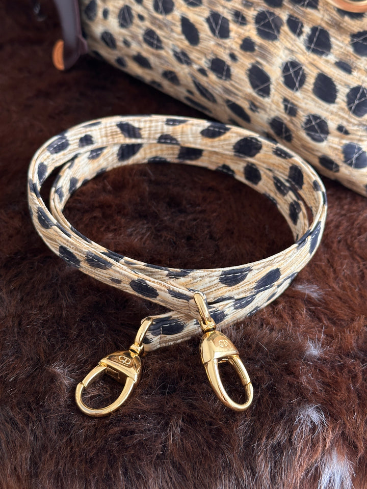 Dior Lady Dior Leopard Print Bag 🐆｜Rare Leopard Print × Woven Cane Handles × Convertible Crossbody Style