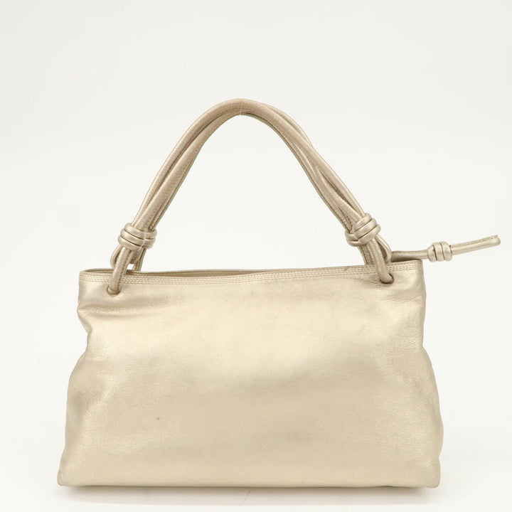 LOEWE Anagram Nappa Leather Hand Bag Shoulder Bag Champagne Gold