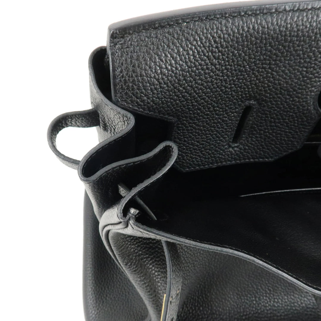 Hermes Togo Birkin 35 H Stamped Hand Bag Black Gold HDW Used