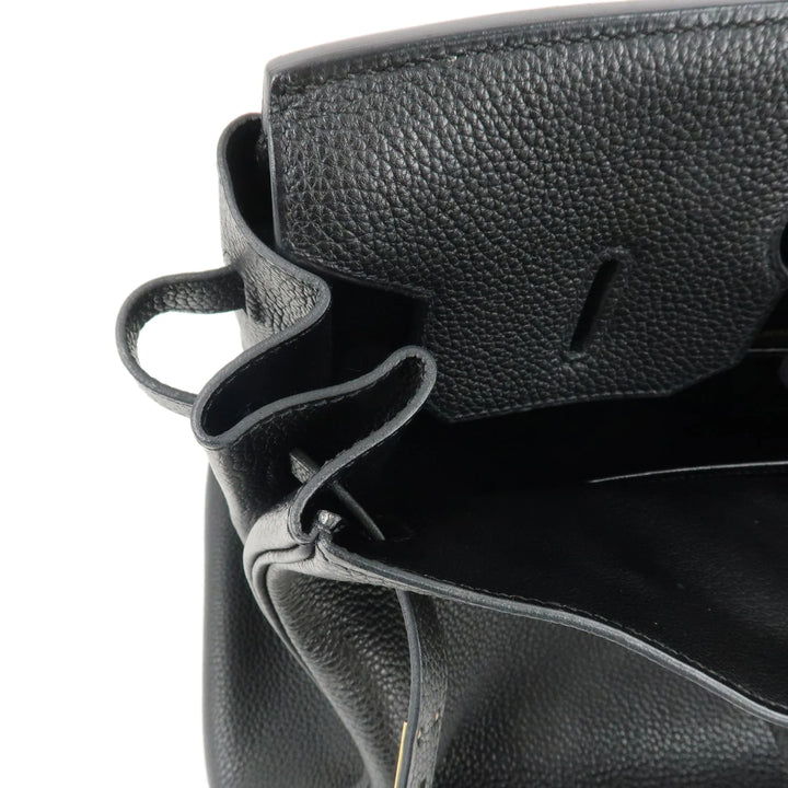 Hermes Togo Birkin 35 H Stamped Hand Bag Black Gold HDW Used