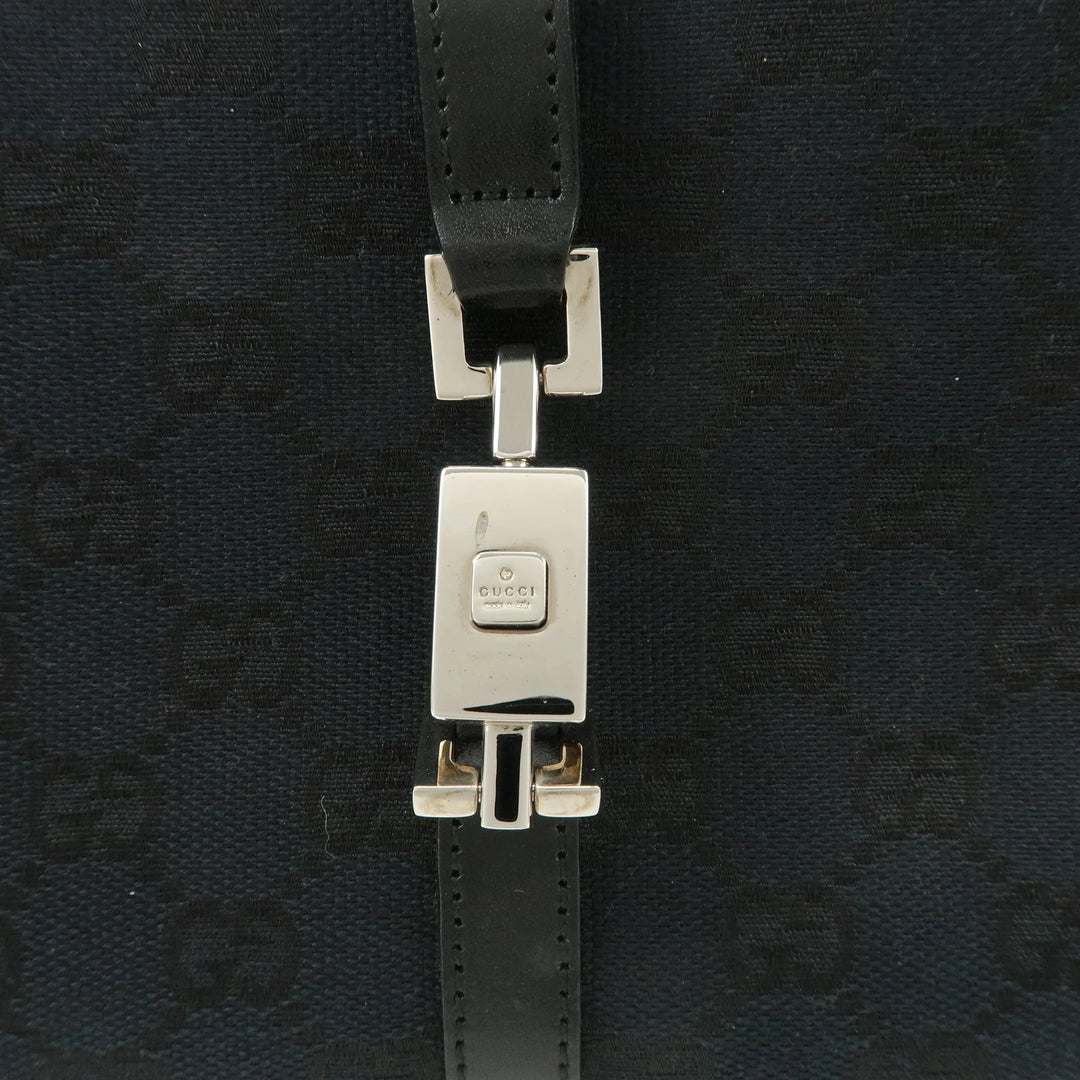 GUCCI Jackie GG Canvas Leather Shoulder Bag Hand Bag Black 002.1068