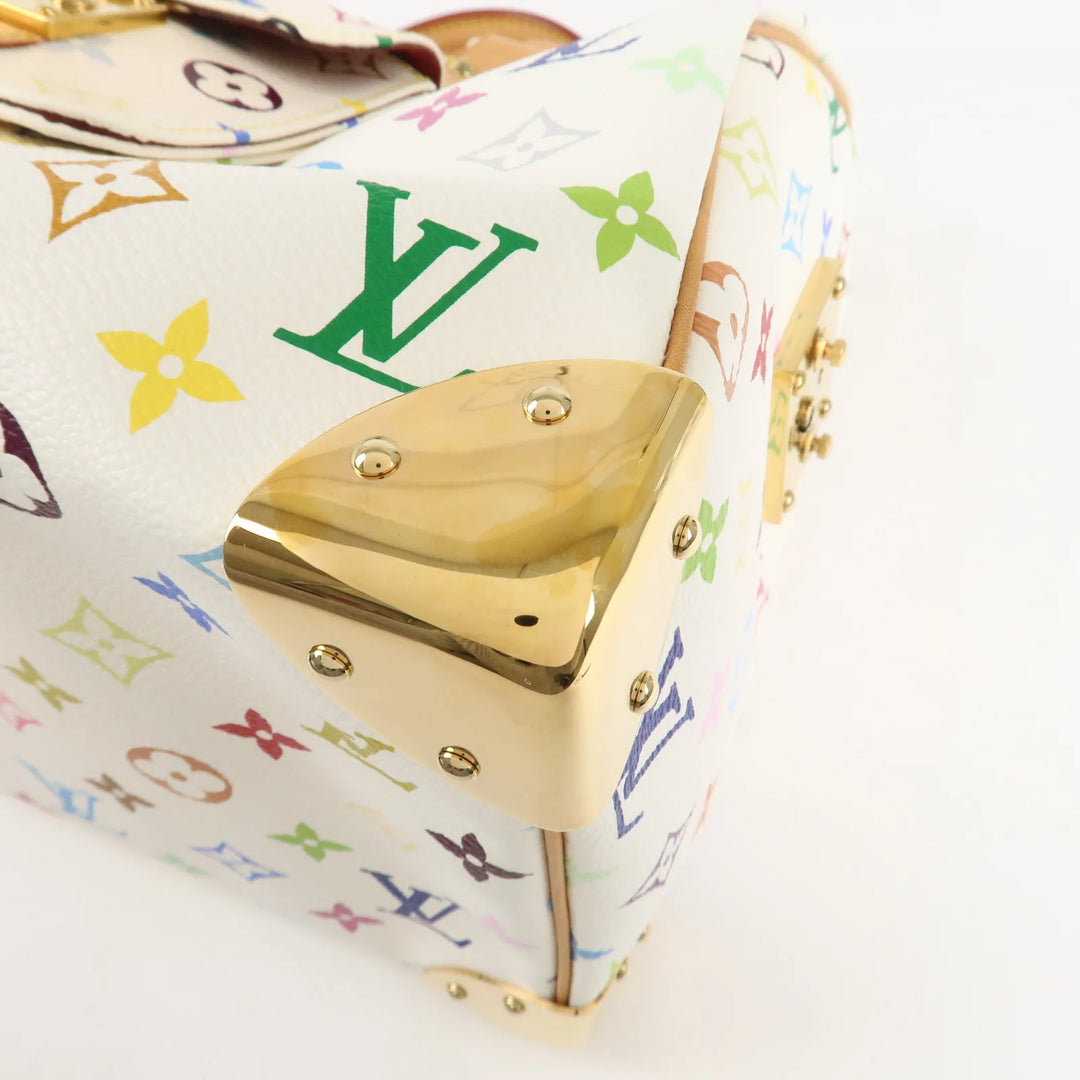 Louis Vuitton Monogram Multicolor Speedy 30 Hand Bag Blanc M92643 Used