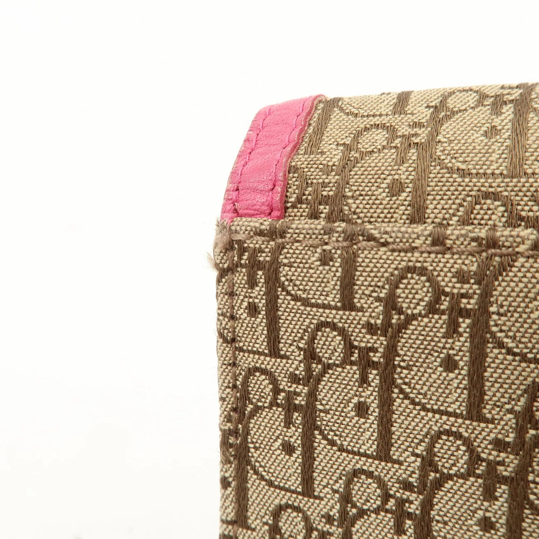 Christian Dior Trotter Street Chic Canvas Leather Long Wallet Pink
